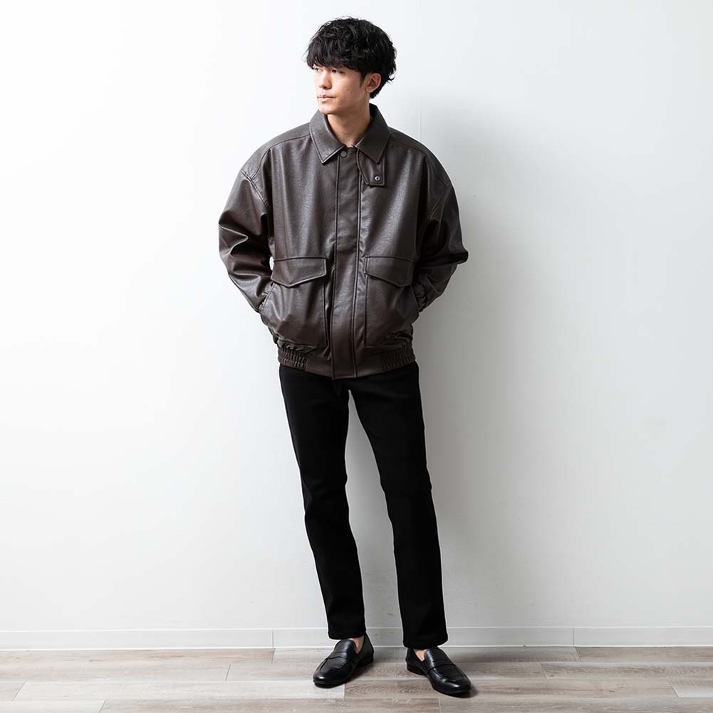 楽天市場】ミリタリージャケット メンズ エコレザー A2 フライト