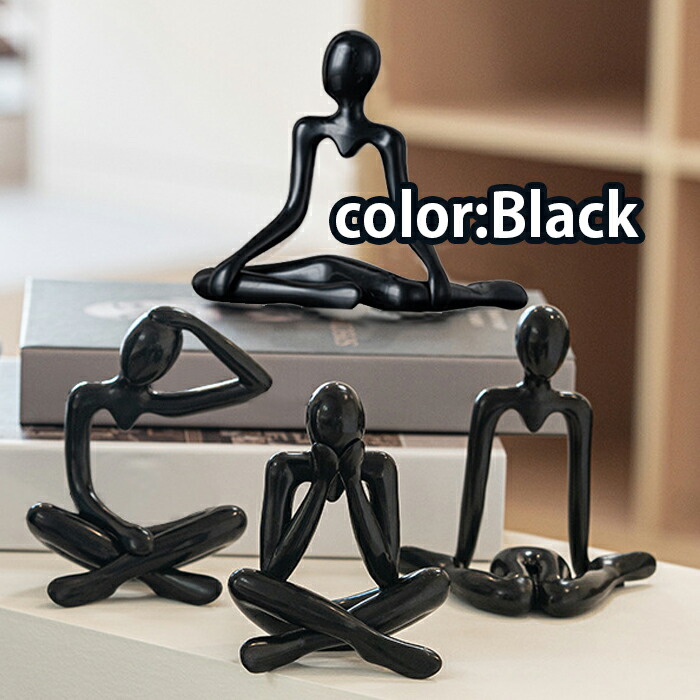 楽天市場】考える人 置物 男性 女性 4人 インテリア オブジェ 白 黒