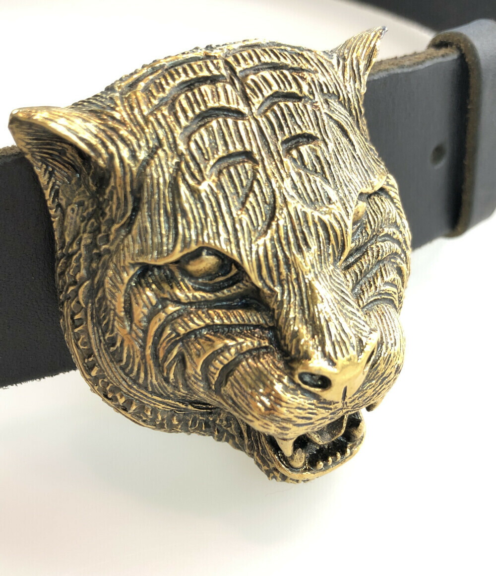 楽天市場】【中古】 グッチ レザーベルト タイガーバックル 409420