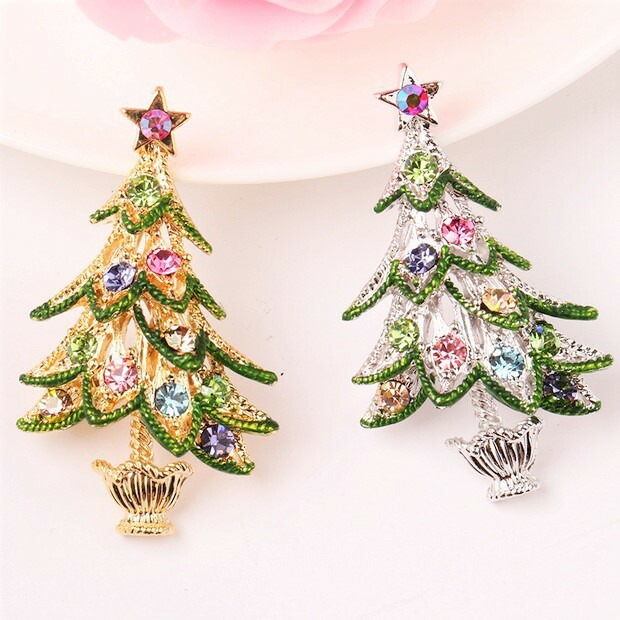 楽天市場】スワロフスキー クリスマス ツリー ブローチ F タイプ