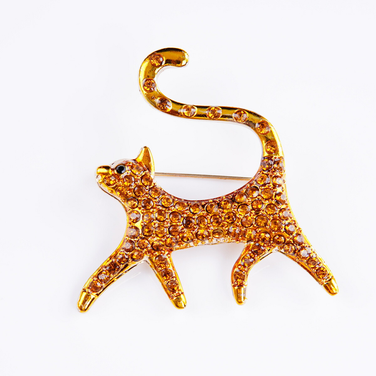 楽天市場】スワロフスキー キャット ブローチ2カラー ゴールド ブルー