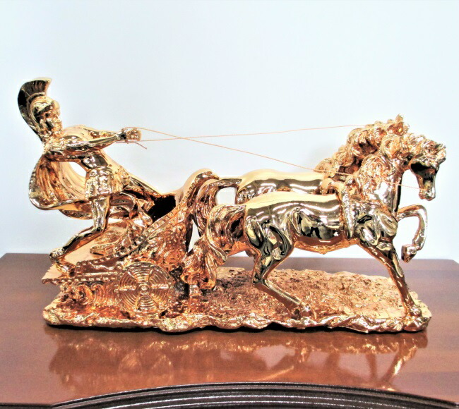 楽天市場】ベンハー 馬 置物 2頭 オブジェ ゴールド 玄関 ホース 動物