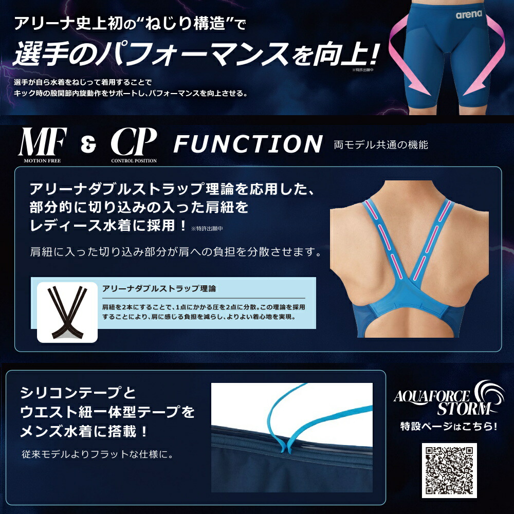 楽天市場】ARENA アリーナ 競泳水着 メンズ アクアフォース ストーム