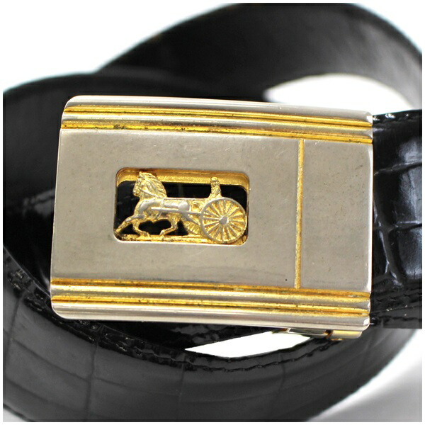 楽天市場】セリーヌ レザーベルト 馬車バックル ヴィンテージ ブラック