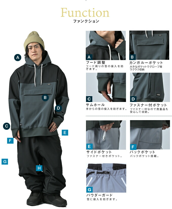 楽天市場】アンセム ANTHEM スノーボードウェア 上下セット メンズ