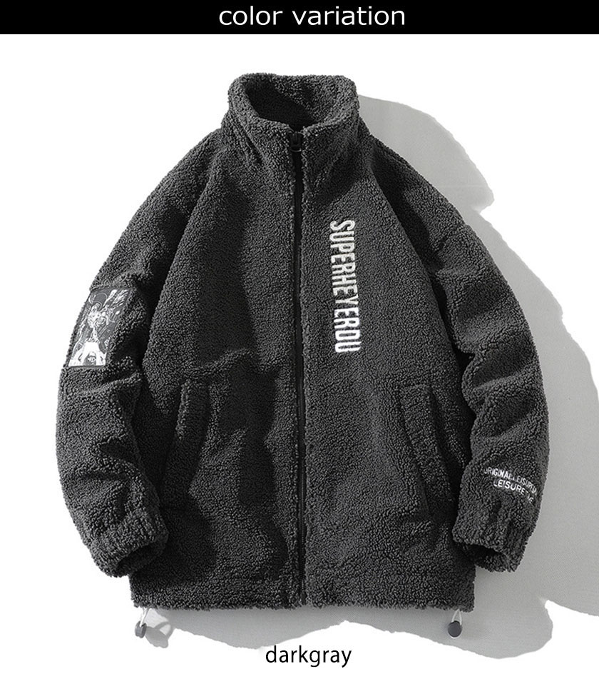 楽天市場】フリースジャケット ボアコート ボア ボアブルゾン ボア