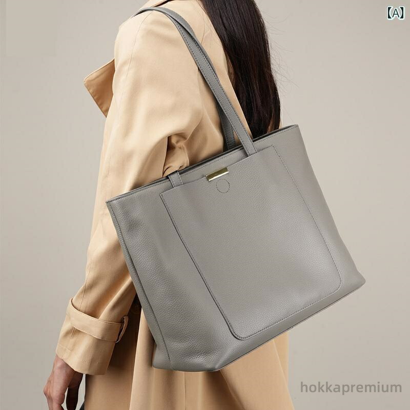 楽天市場】【送料無料】グレー トートバッグ 大容量 レザー レディース