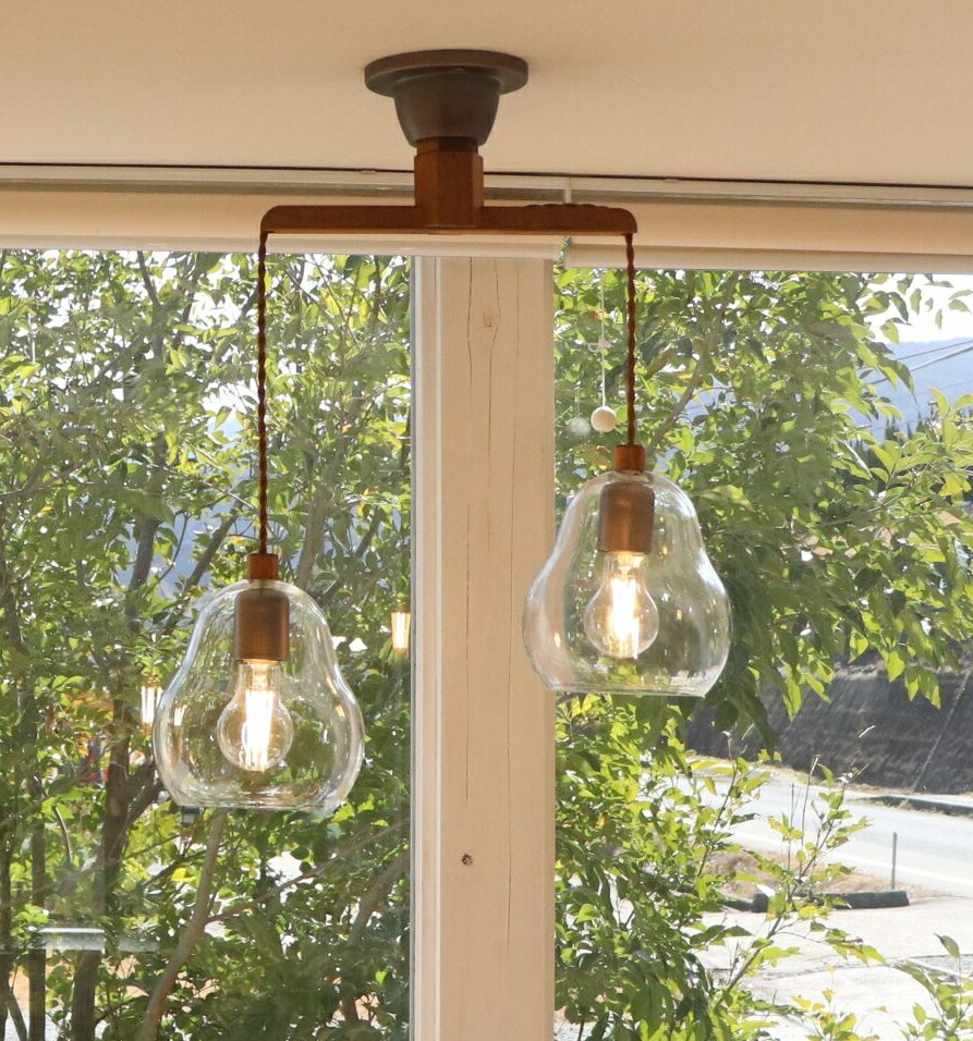 楽天市場】lefrance glass2 ガラス 木製 2灯 ペンダントライト LED 6畳