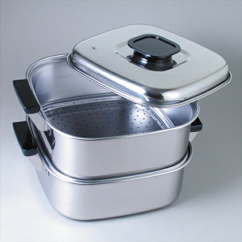 楽天市場】角型 蒸し器 2段 27cm : ホームメイド協会セレクトショップ