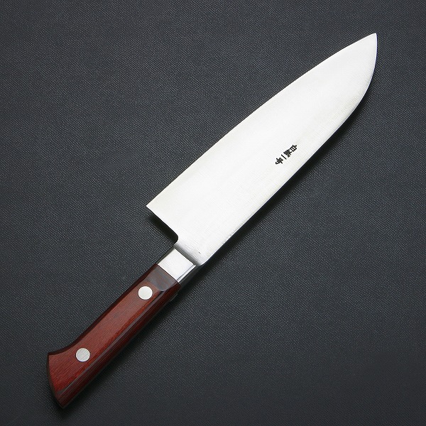 楽天市場】下総国光月作 三徳包丁 両刃 180mm 白紙1号 全鋼 溶接手