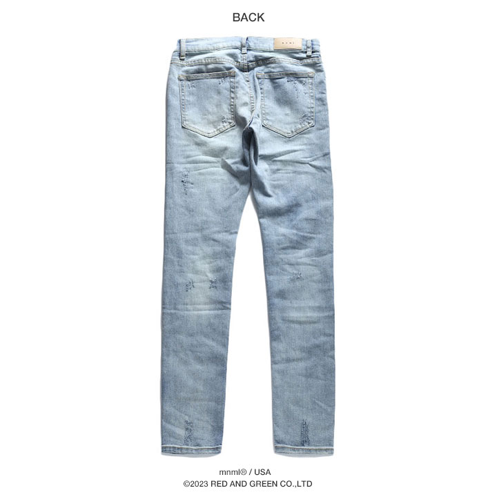 楽天市場】mnml デニム ジーンズ メンズ 春夏秋冬用 インディゴライト
