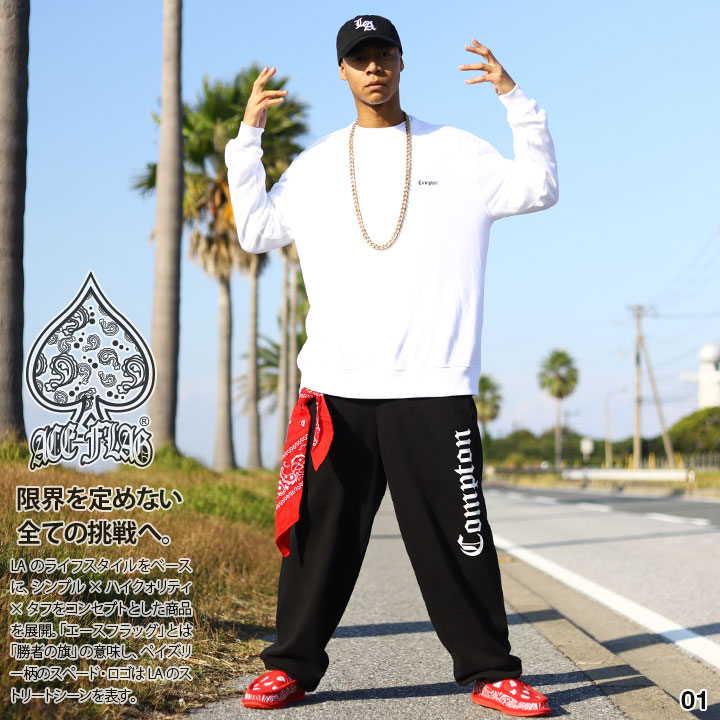 楽天市場】ACE FLAG 上下セット 長袖 スケボー メンズ 春秋冬用 白/黒