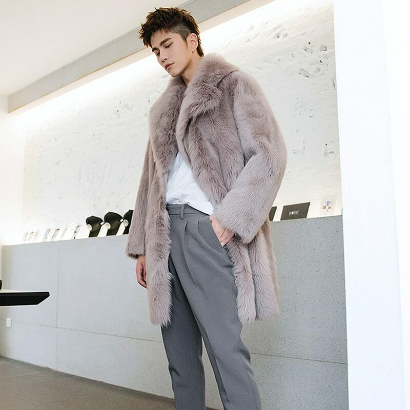 楽天市場】高級感 毛皮 ファー コート メンズ ミドル丈 ロング丈