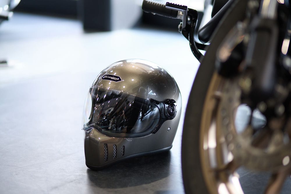 楽天市場】フルフェイス へルメット バイク ビンテージ スペースグレー