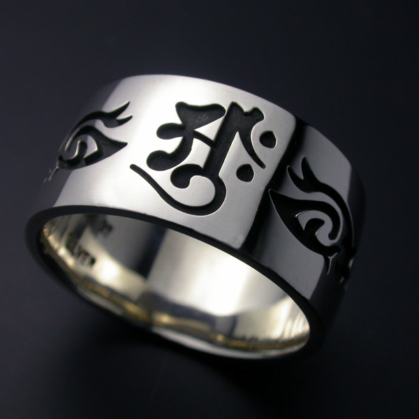 楽天市場】守護梵字トライバルリングSanskrit 梵字 彫刻 銀 シルバー