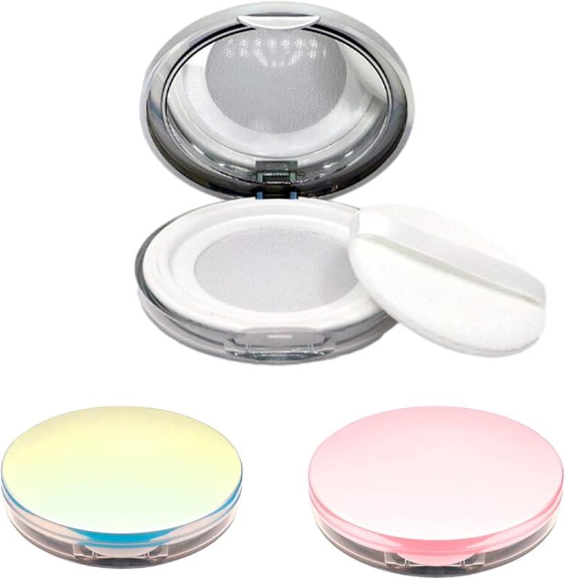 楽天市場】フェイスパウダーケース パフ付き 3色セット 携帯用