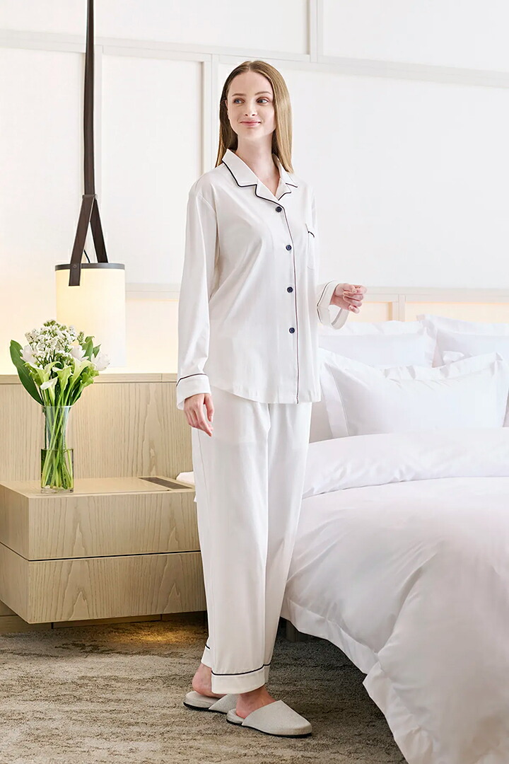 楽天市場】コットンジャージーパジャマ レディース 長袖 綿100％ 上下