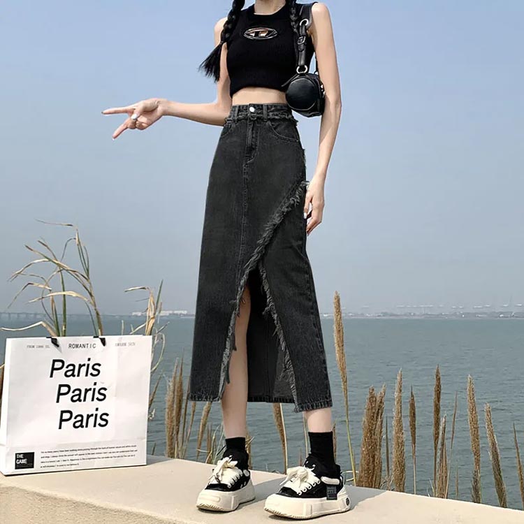 楽天市場】 ストリート Aライン 着痩せ タイトスカート ロング丈