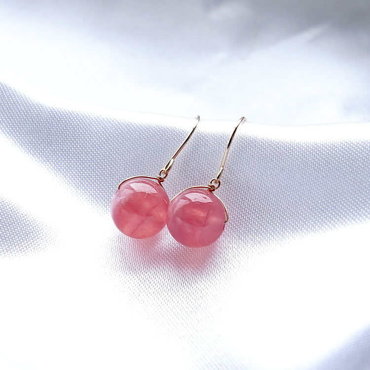 楽天市場】k18 ピアス イヤリング インカローズ ロードクロサイト