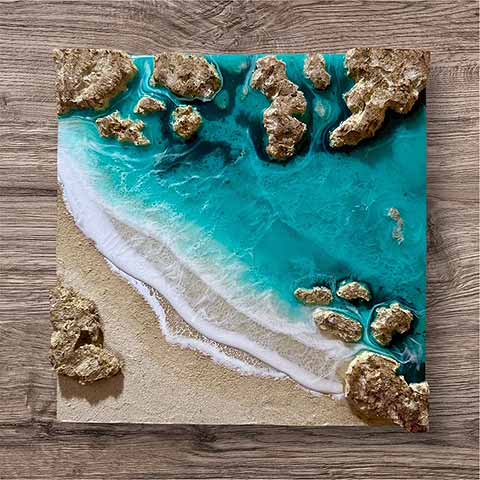 楽天市場】HA-JA WORLDオーシャンレジンアートパネル サイズ(300×300mm