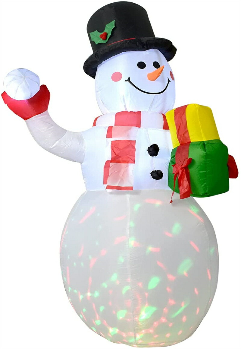 楽天市場】クリスマス 光る 雪だるま サンタクロースLED付き 膨張式