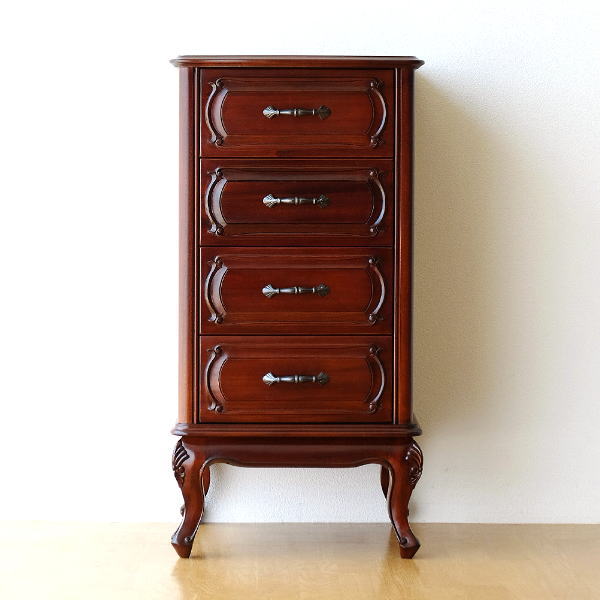 楽天市場】チェスト 4段 マホガニー 無垢材 アンティーク風 猫脚 猫足