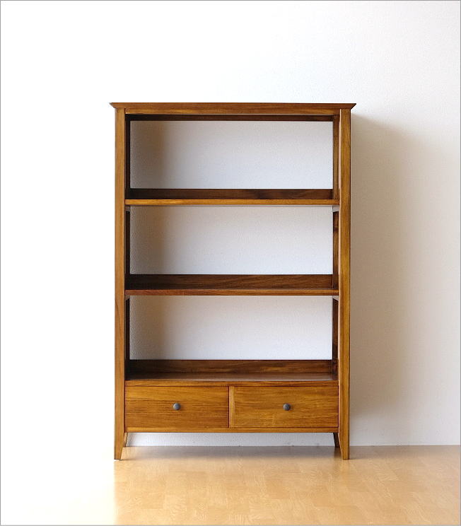 楽天市場】チーク無垢材 本棚 書棚 天然木製 無垢材 オシャレ A4