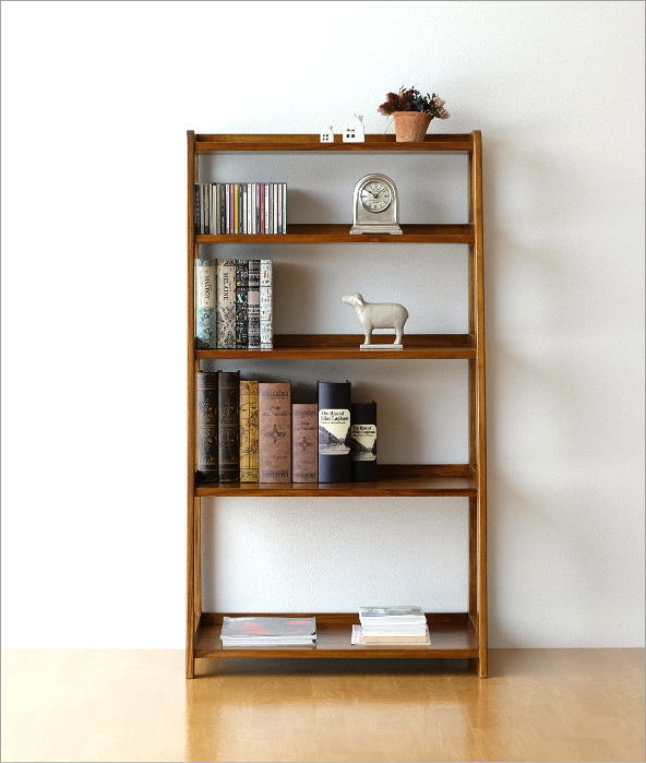 楽天市場】本棚 無垢材 天然木 飾り棚 木製 本収納 書棚 見せる収納