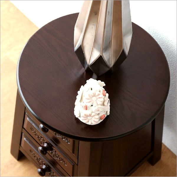 楽天市場】スツール アンティーク調 木製 収納 丸 椅子 花台 玄関