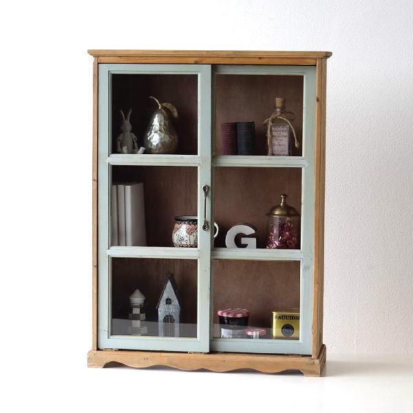 楽天市場】キャビネット 引き戸 ガラス扉 木製 スリム 薄型 完成品