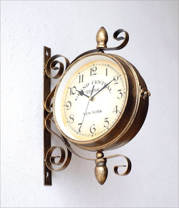 楽天市場】両面時計 おしゃれ アンティーク 掛け時計 壁掛け時計 20cm