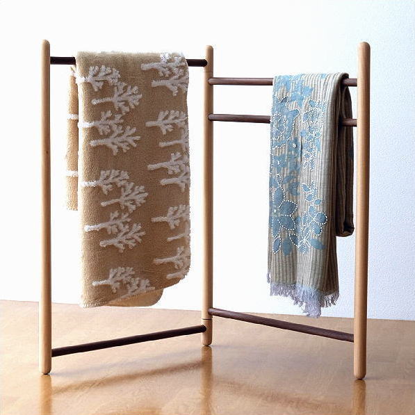 楽天市場】タオルハンガー 木製 スタンド おしゃれ 天然木 折りたたみ