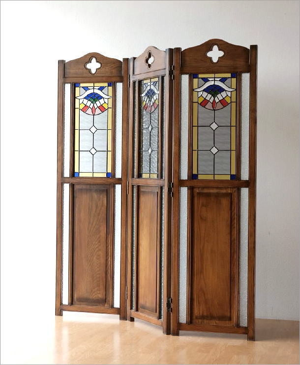 楽天市場】パーテーション ステンドグラス スクリーン 衝立