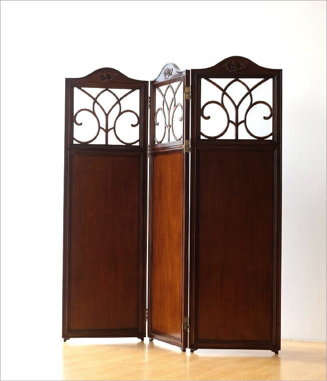 楽天市場】パーテーション スクリーン 衝立 アンティーク マホガニー材