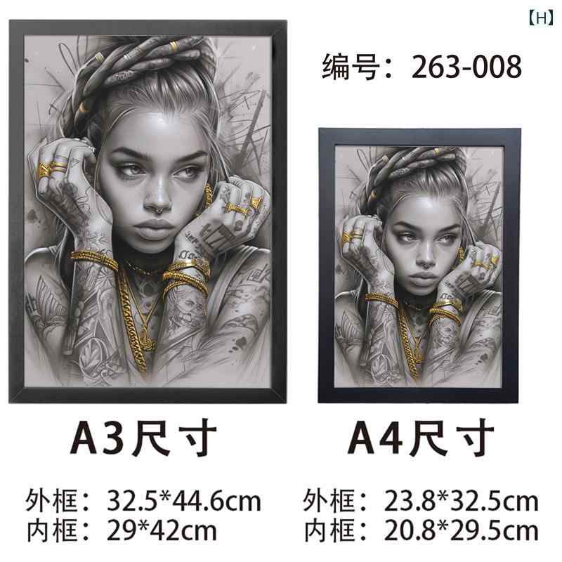 楽天市場】ポスター 絵 人物画 A4 A3 タトゥー 画 アート フォト