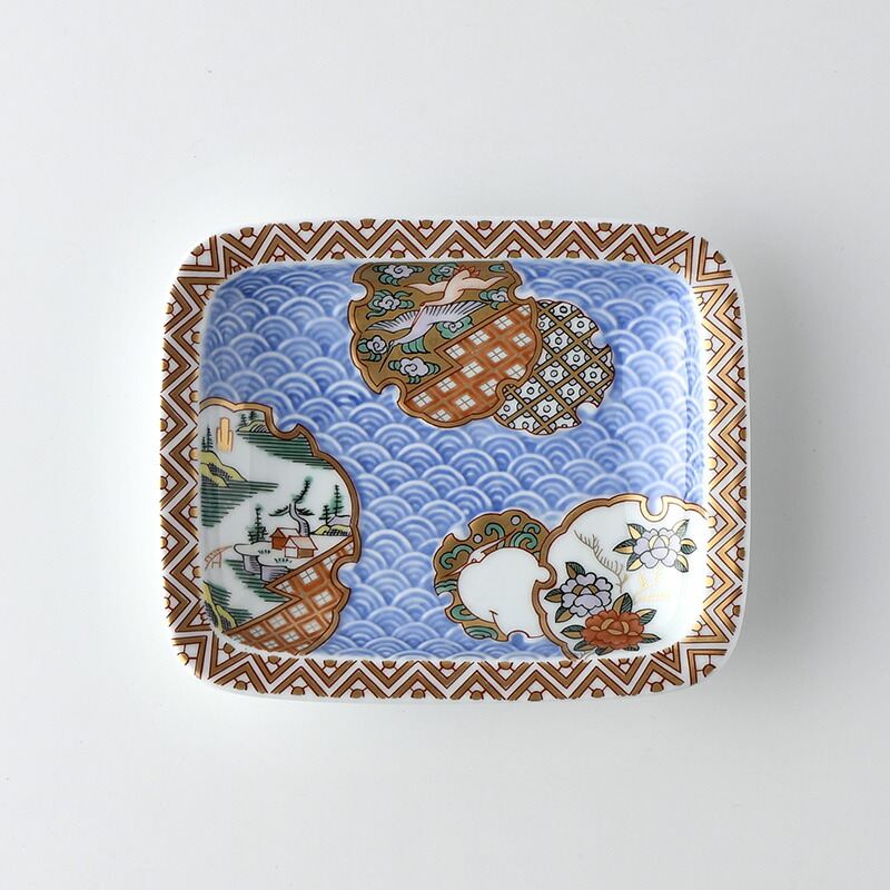 楽天市場】青海波地紋雪輪 銘々皿【波佐見焼き】石丸陶芸林九郎窯