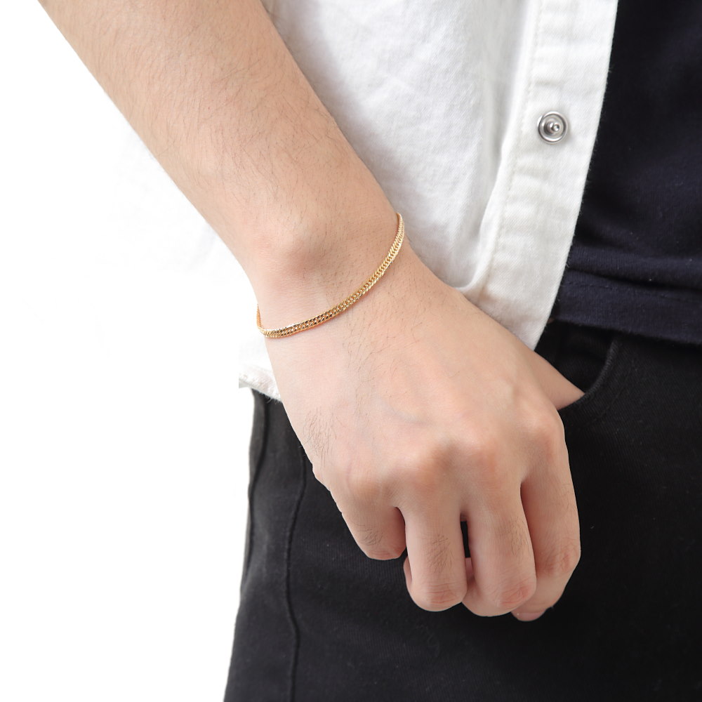 楽天市場】18金 喜平 ブレスレット 6面 ダブル 5g 18cm メンズ