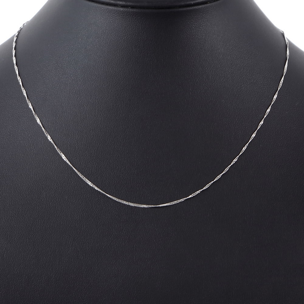 楽天市場】純プラチナ スクリュー ネックレス チェーン 45cm 幅 1.0mm
