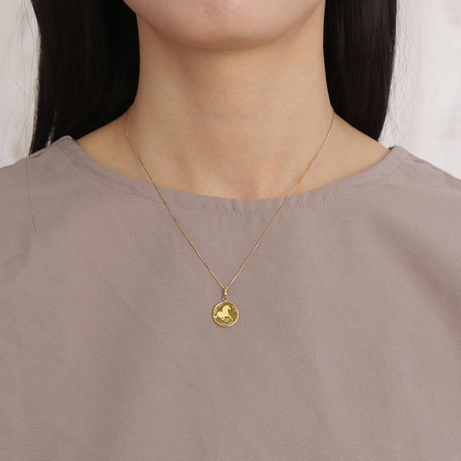 楽天市場】純金 ホース 馬 1/25oz 金貨 ペンダントトップ シンプル K18