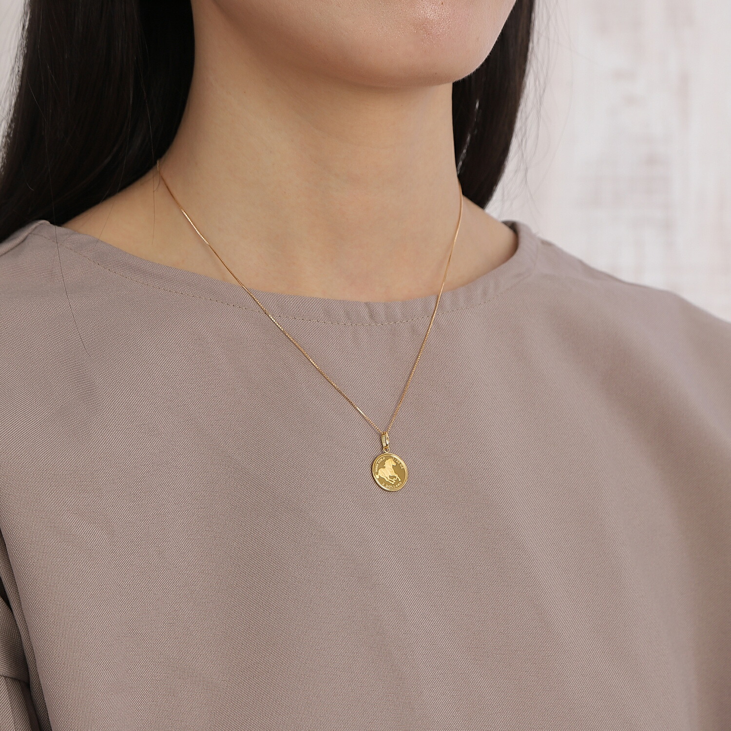 楽天市場】純金 ホース 馬 1/25oz 金貨 ペンダントトップ シンプル K18