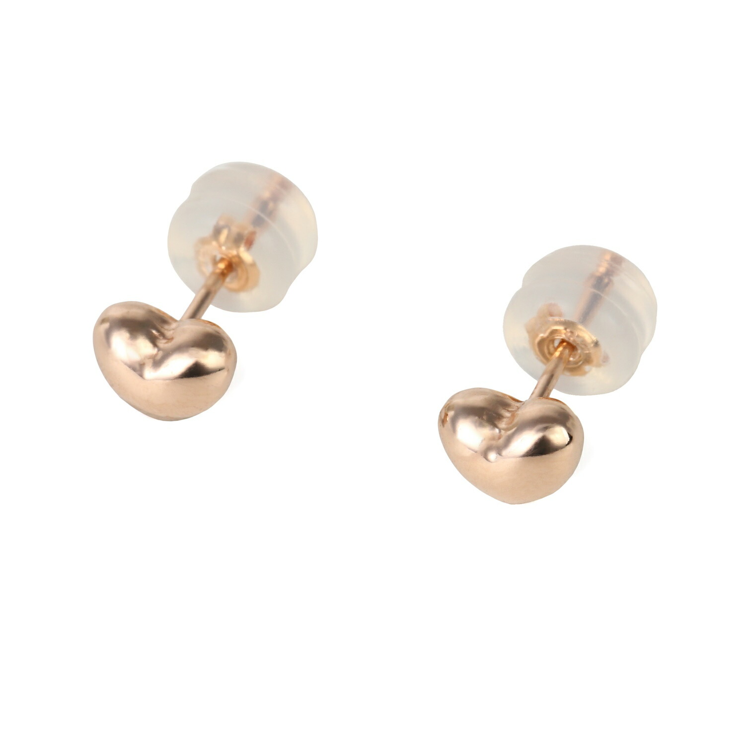 楽天市場】18金 ピアス ぷっくり ハート (S) ピンクゴールド