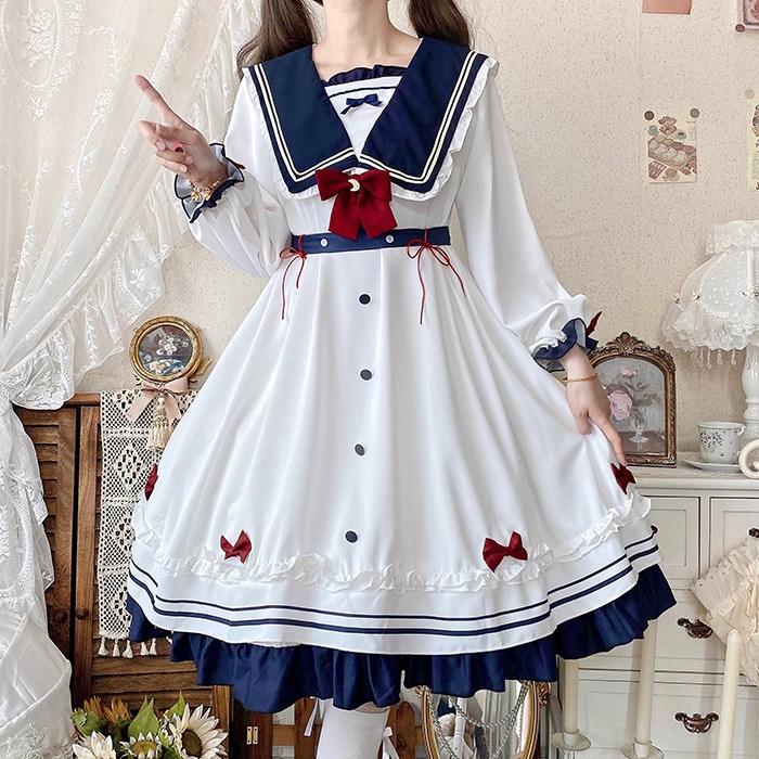 楽天市場】セーラー服風 ワンピース レディース ロリータ ロリィタ