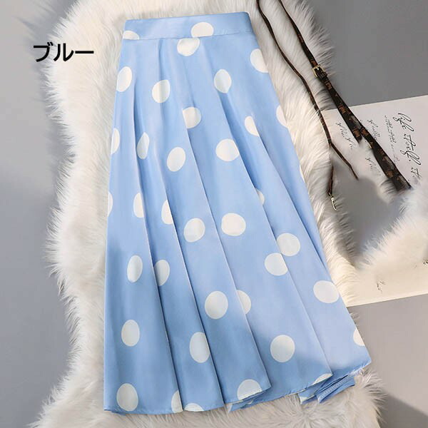 楽天市場】スカート ひざ下丈 レディース 春 夏 ドット柄 水玉 ミモレ