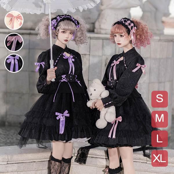楽天市場】ロリータワンピース ゴスロリ クラロリ 黒 ブラック