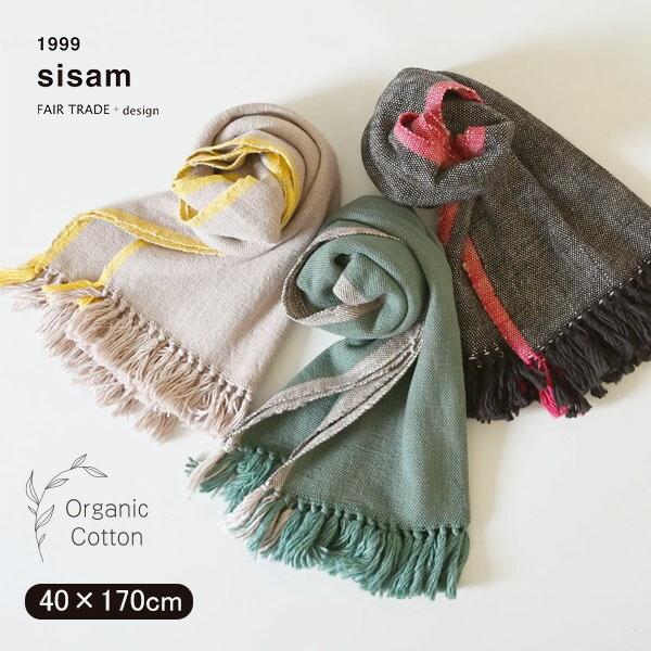 楽天市場】sisam オーガニックコットン モタ手織ストール