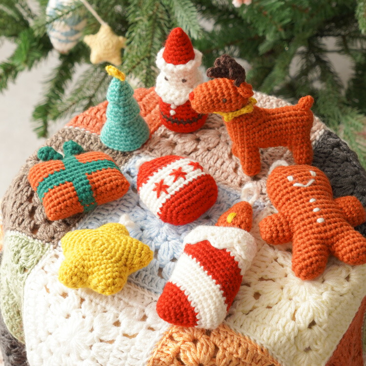 ハンドメイド クリスマス 編みぐるみ 置物 インテリア オブジェ