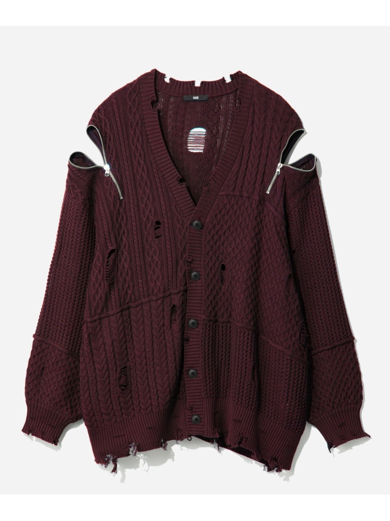 楽天市場】BIGダメージZIPカーディガン HARE ハレ トップス ニット