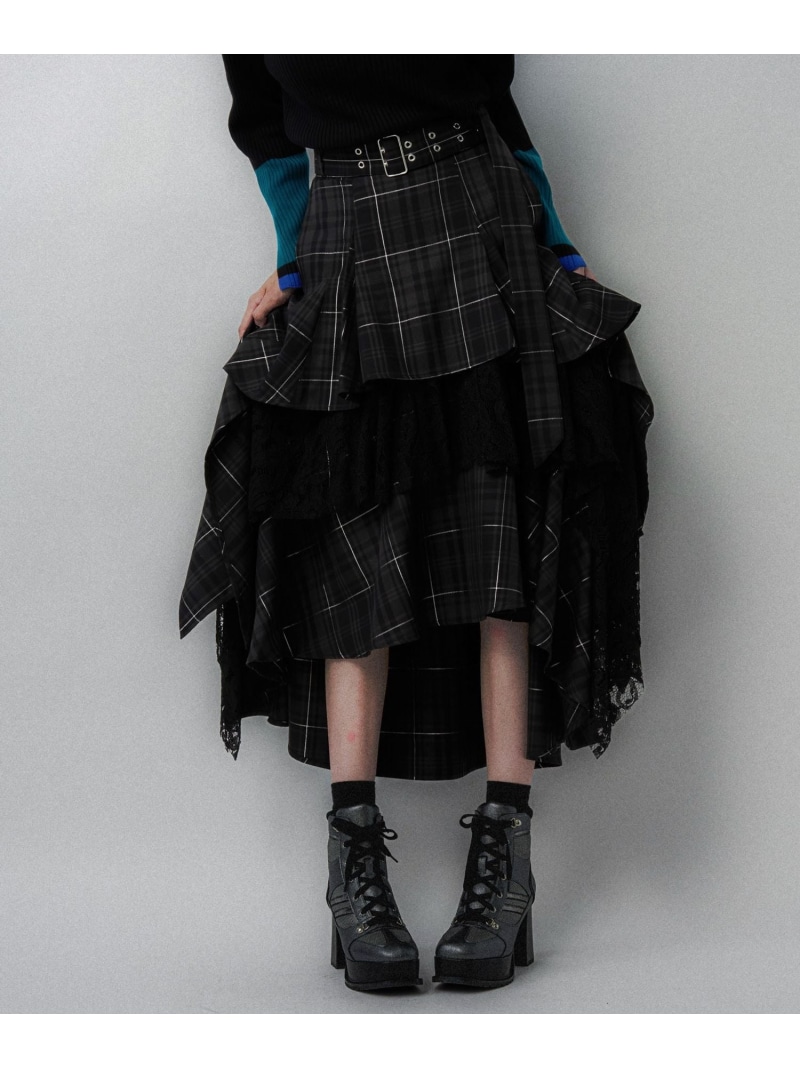 楽天市場】タータンチェックティアードスカート HARE ハレ スカート