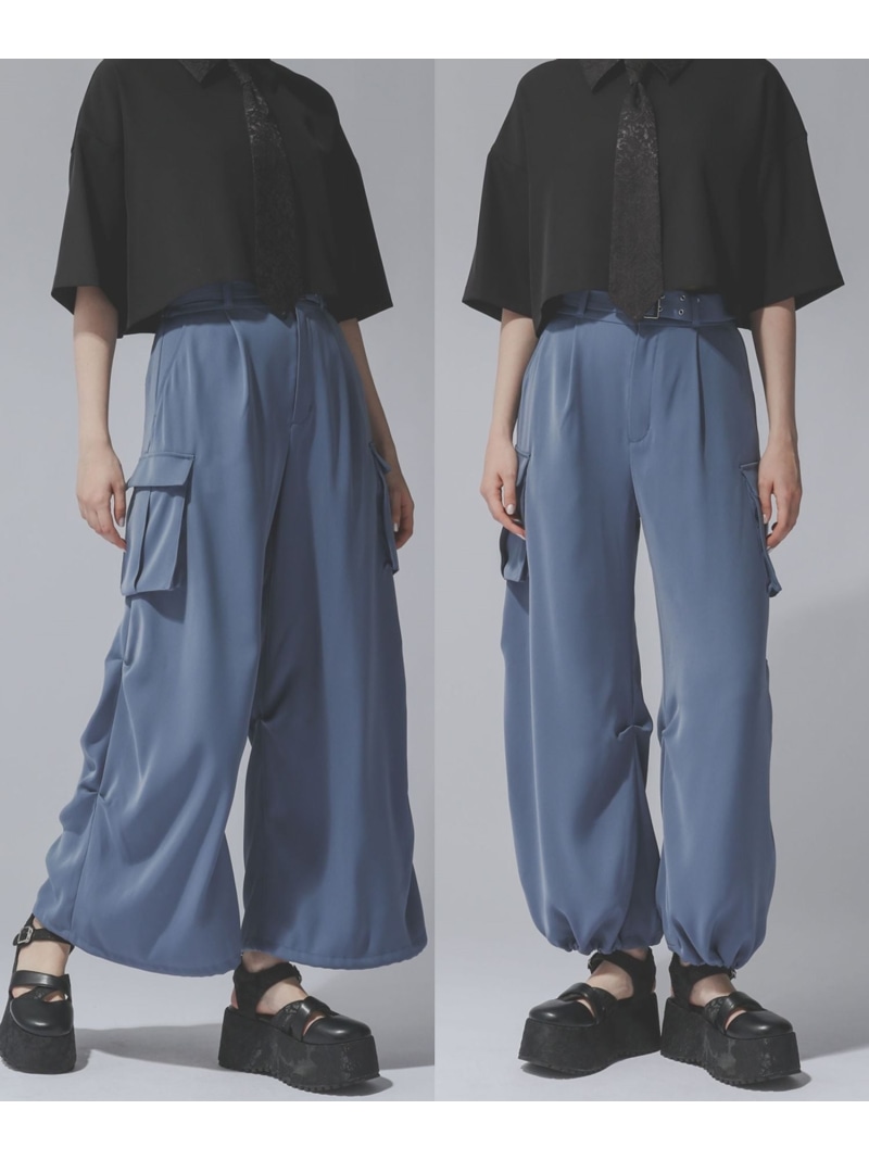 楽天市場】2WAYトロミワイドカーゴパンツ HARE ハレ パンツ その他の