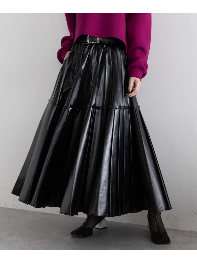 楽天市場】フェイクレザープリーツスカート HARE ハレ スカート ロング